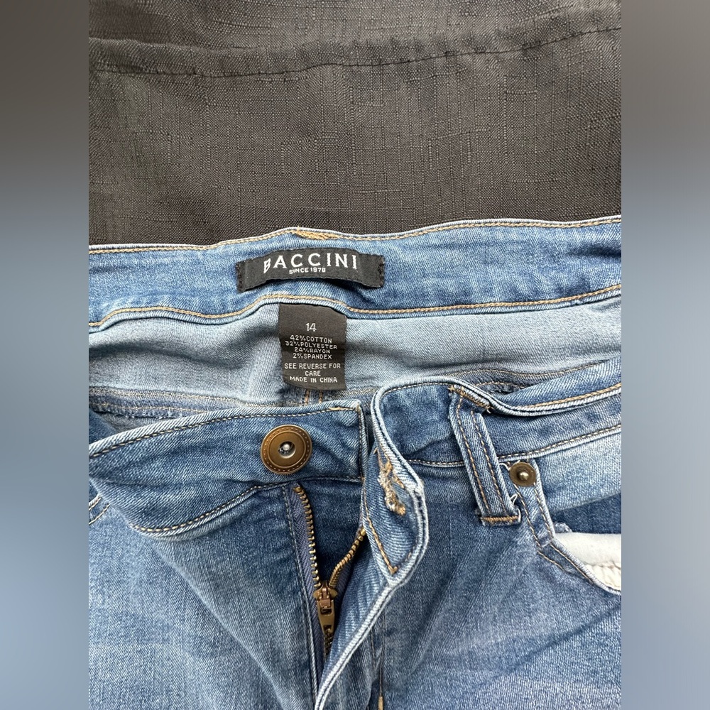Baccini jeans Rare Find! Plus SZ 14 Blue Denim Wide Leg Vintage - Picture 3 of 11
